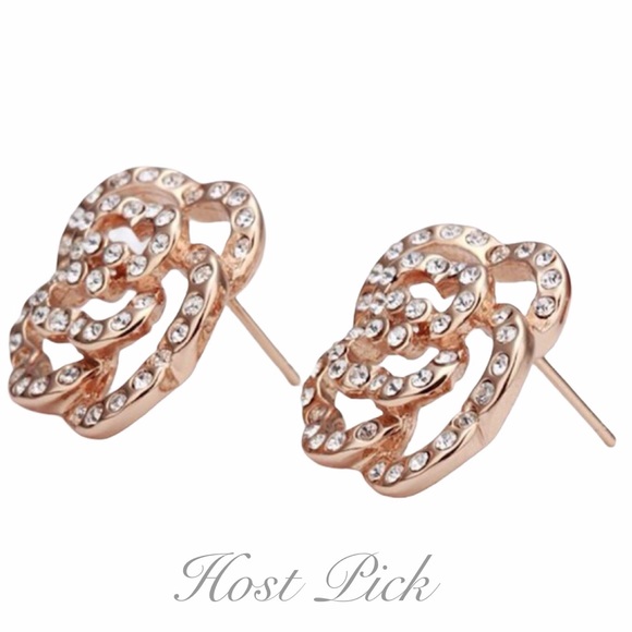 Jewelry - 🎀18K Rose Gold P& Australian Crystal stud